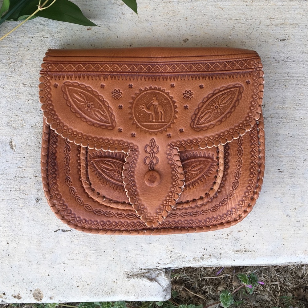 Moroccan Bag Genuine Leather Boho Handmade